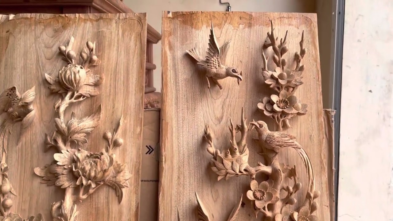Tranh tứ quý gỗ gụ làm cho chị khách ở Hưng yên.