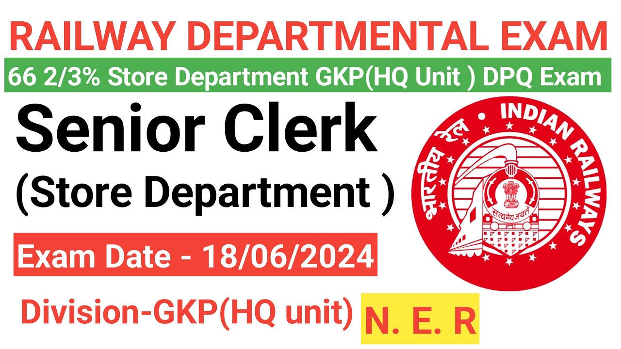 💯Rly Senior Clerk  66 2/3% DPQ 👉 Store Department Solved Question paper #Promotion Quota 