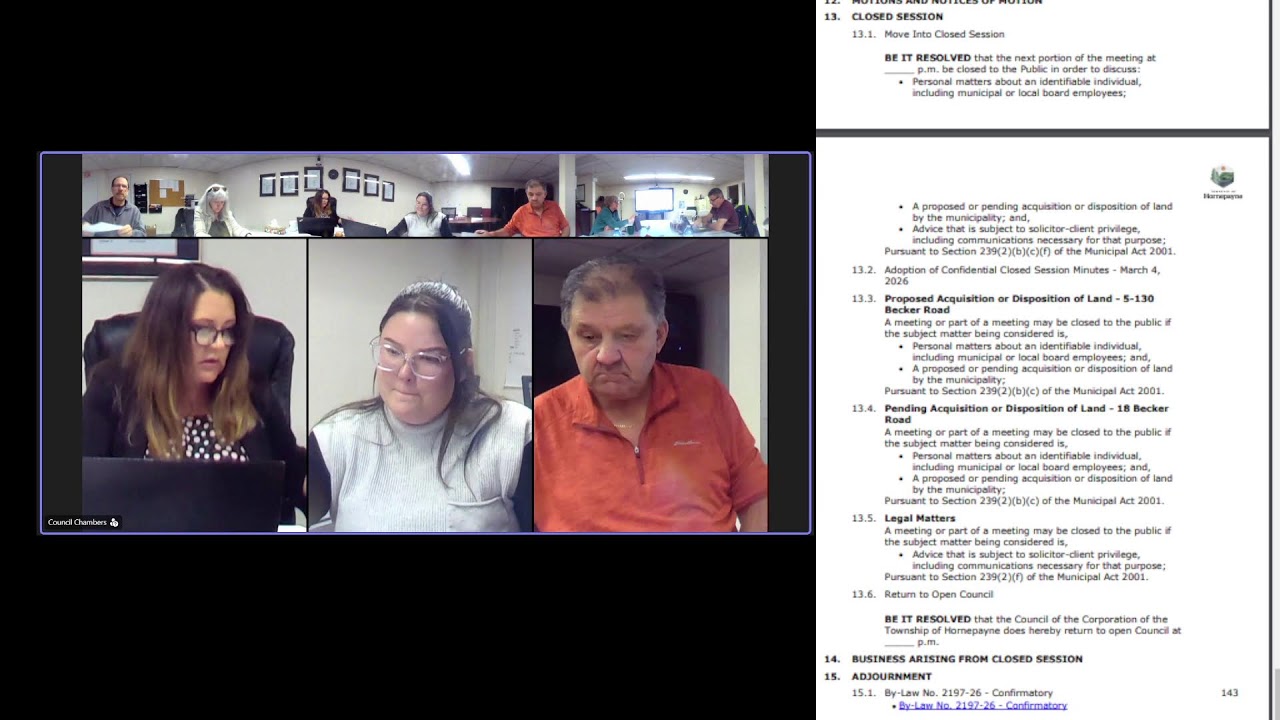 Regular Meeting of Council - 18 Mar 2026