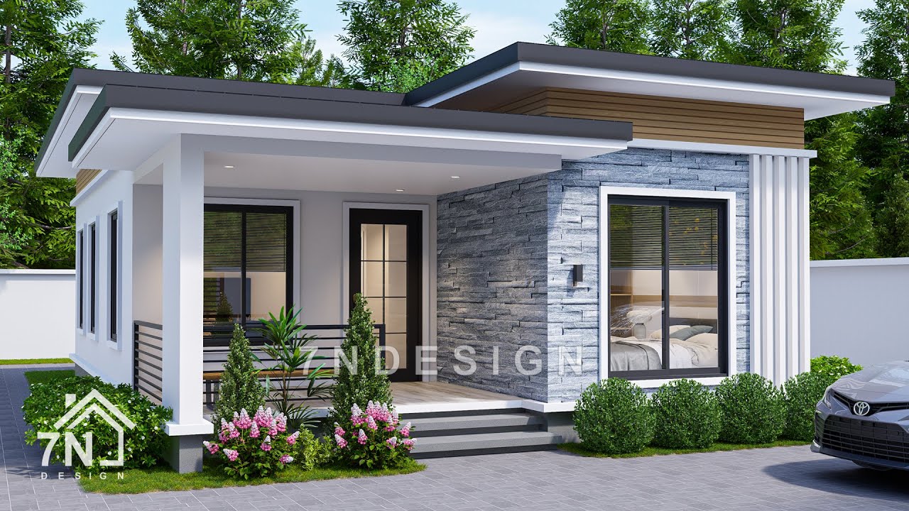 Modern Small House Design with 3Bedrooms | 7 x 11 Meters Floor Plan