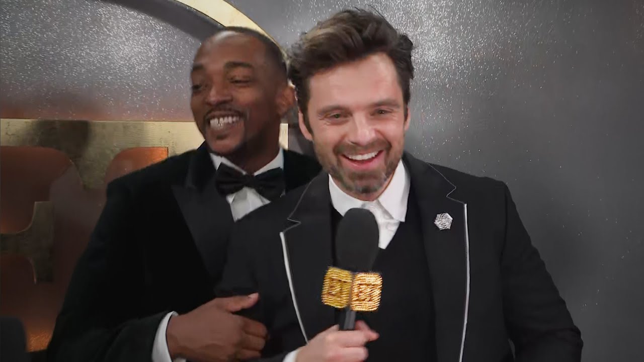 Anthony Mackie TAKES OVER Sebastian Stan's Golden Globes Post-Win Interview! (Exclusive)
