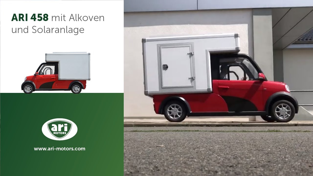 Elektrotransporter ARI 458 mit Alkovenaufbau und Solaranlage - 400kg Zuladung - 78km/h - 150 km