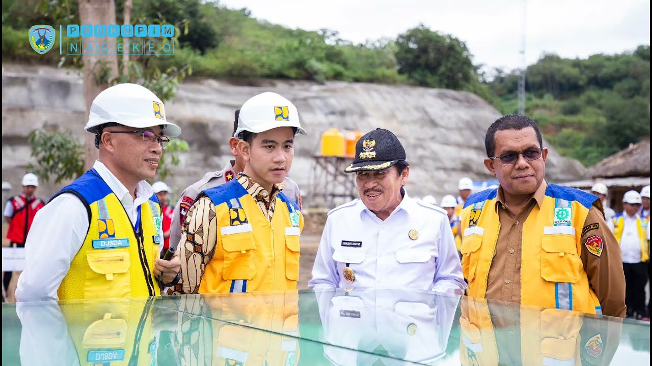 WAPRES GIBRAN TINJAU PROGRES PEMBANGUNAN BENDUNGAN MBAY-LAMBO KABUPATEN NAGEKEO