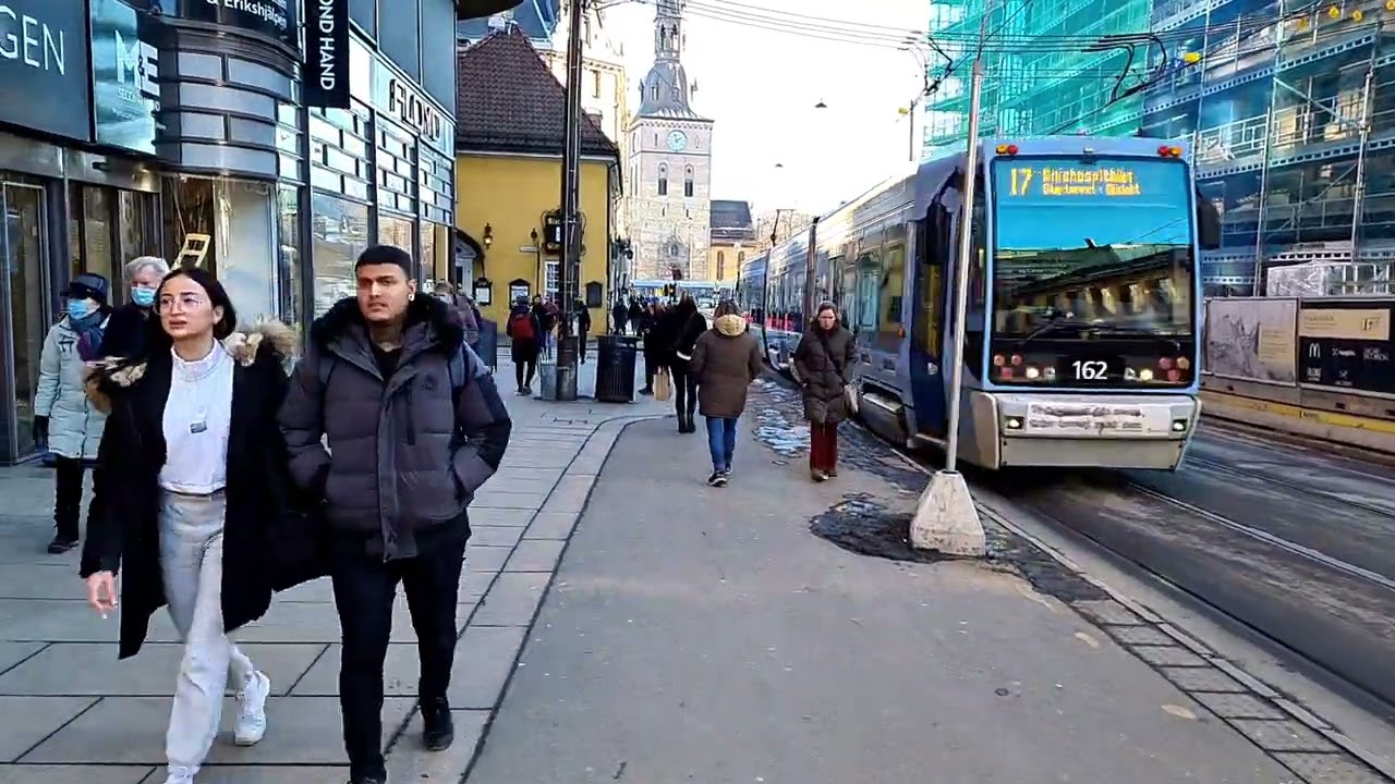 Oslo walk. Grensen/Stortorvet - from Oslo courthouse to Oslo Cathedral.
