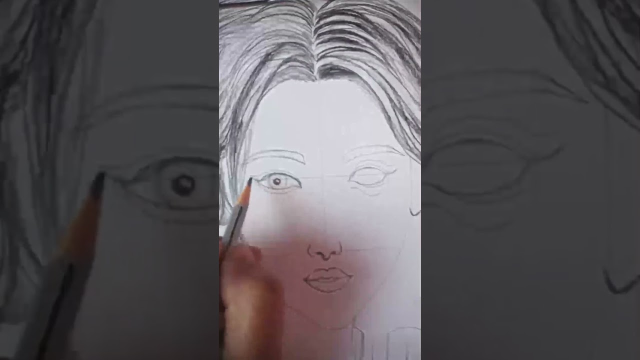 How to draw a cute girl portrait (pencil drawing tutorial) realistic drawing for beginners