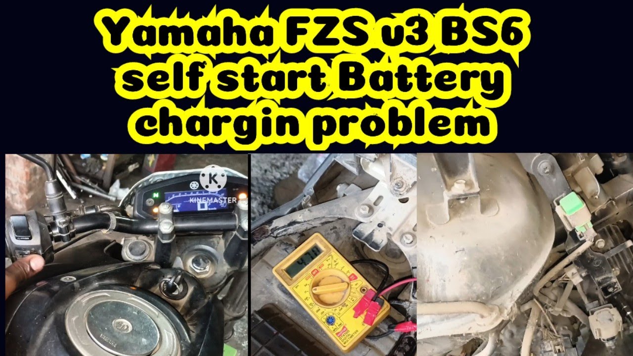 Yamaha FZS V3 BS6 bike self starting/Battery charging problem. New regulator.Robi motor garage.