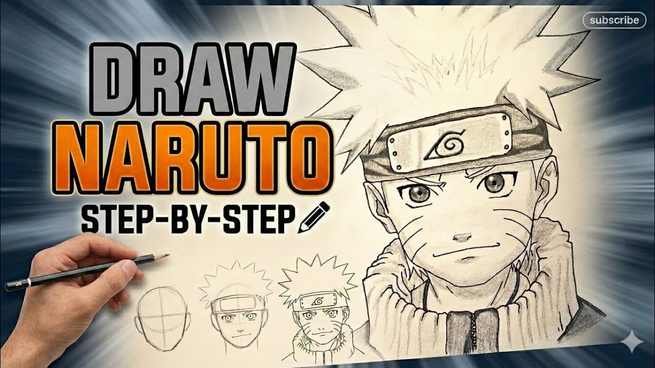 Naruto Drawing with Pencil | step by stepp Easy Anime Sketch