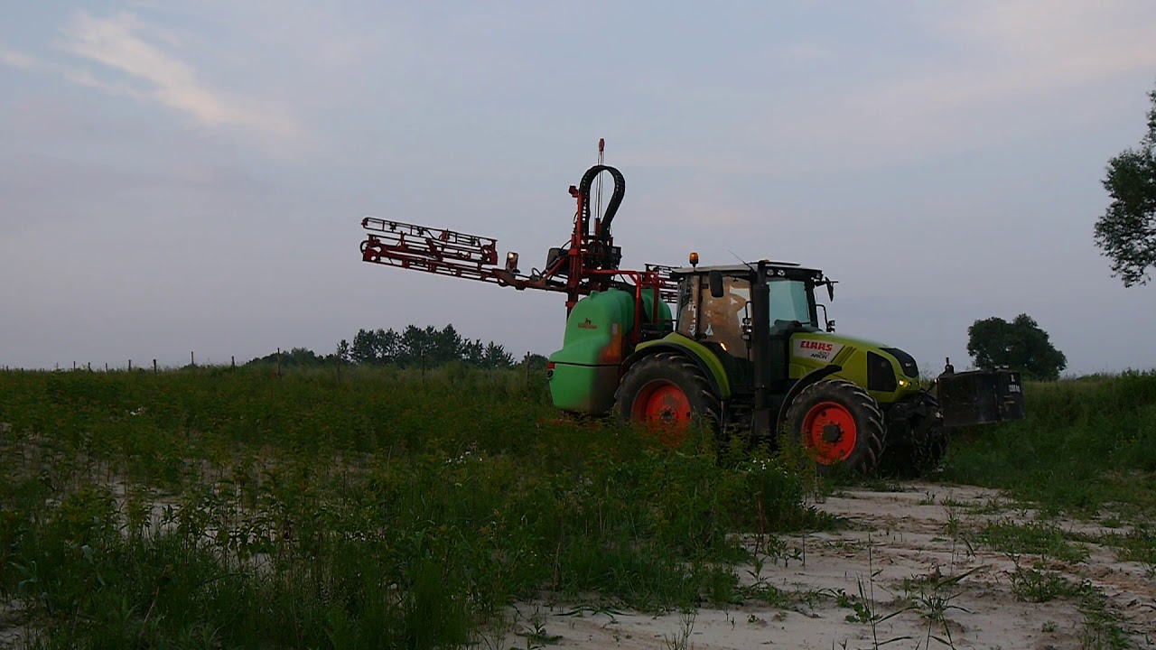 Opryski w szkółce 2019!! Claas Arion 420/Krukowiak Heros