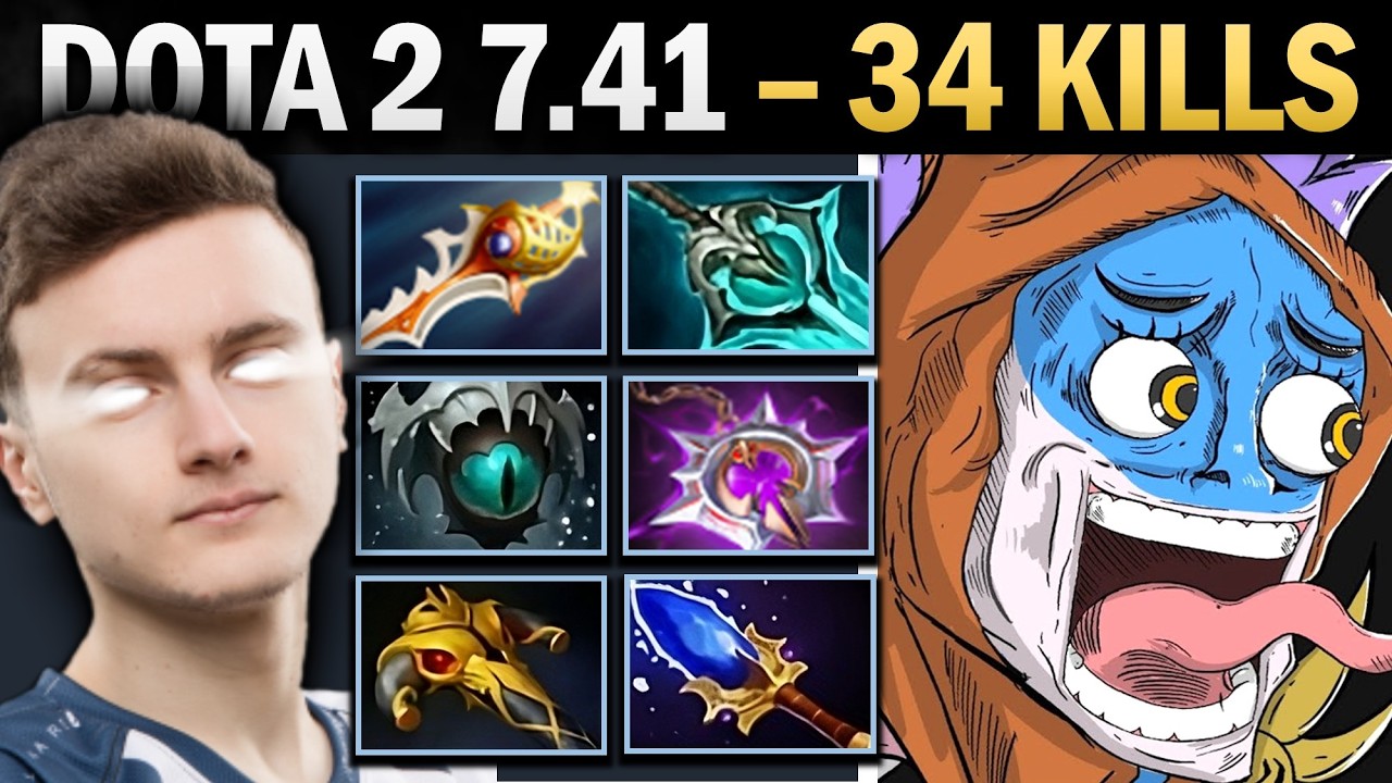 Slark Dota 2 7.41 with 34 Kills and Rapier - Dota 2 Gameplay