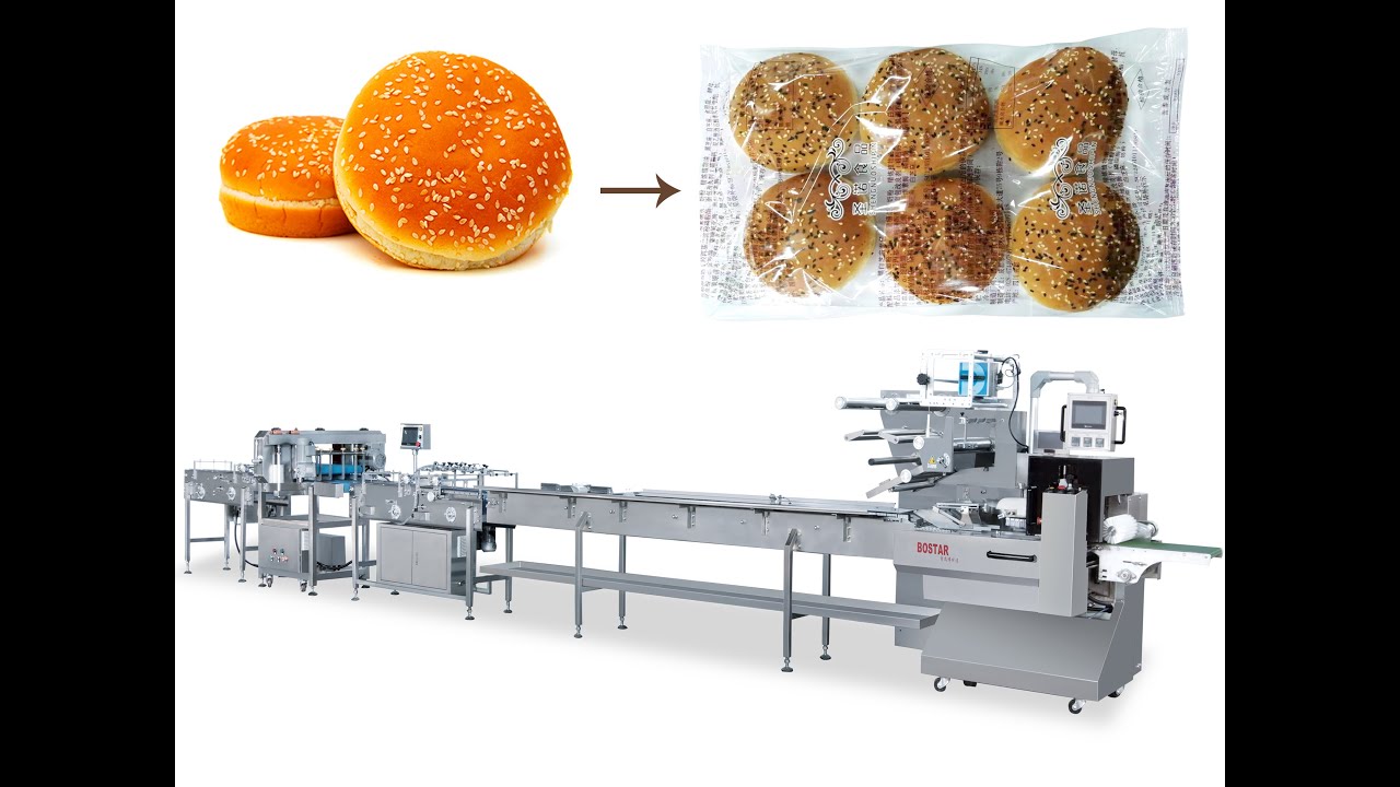 Automatic Flow Pack Machine for Hamburger Buns