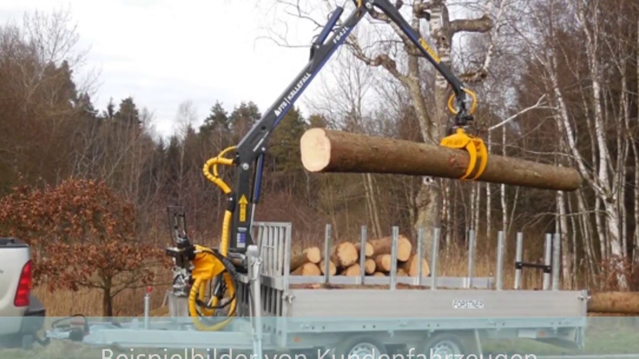 Forstner F3  PKW Anhänger mit Forstkran 1