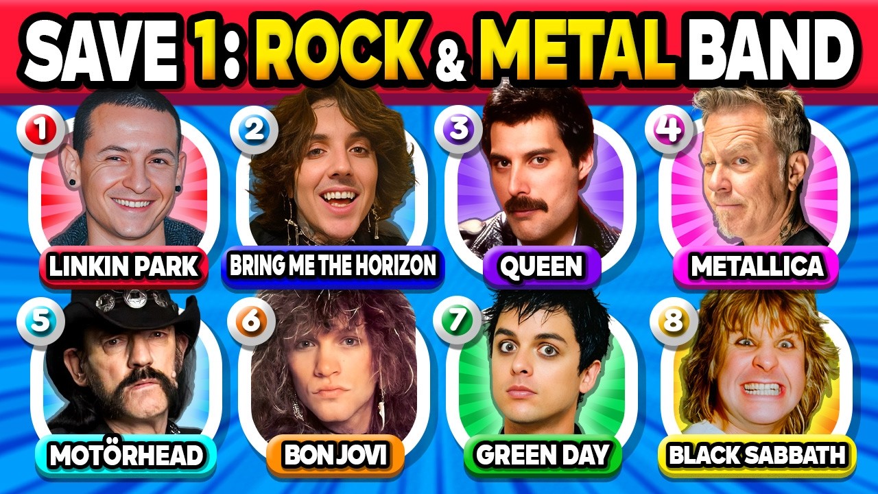 Save One Song per Band 🎶 | The Best Rock & Metal Bands of All Time (8 Songs Each) | Music Quiz