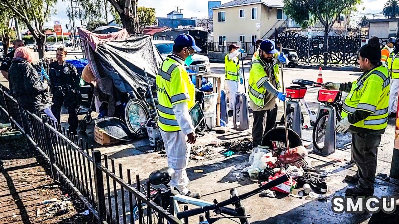 Weekly Cleanup Operations Persist in Venice, Tackling Homeless Encampment Challenges