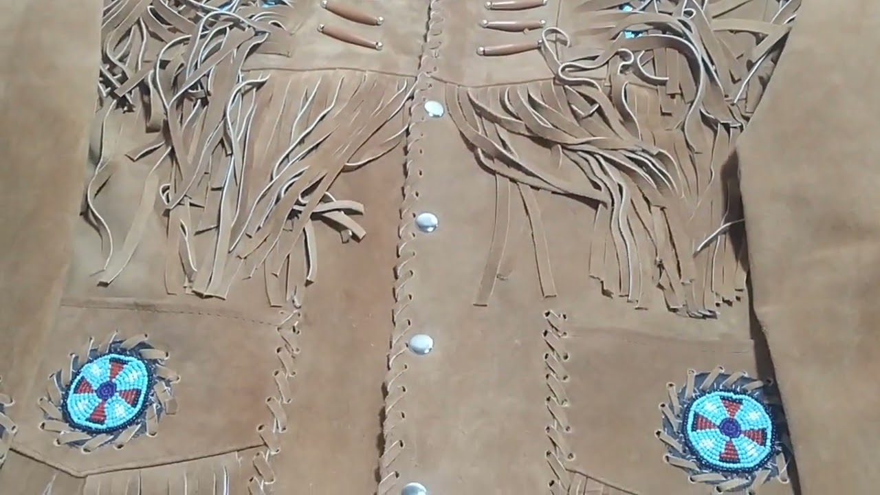 new eagle coat made in buckskin suede leather handmade beads work
