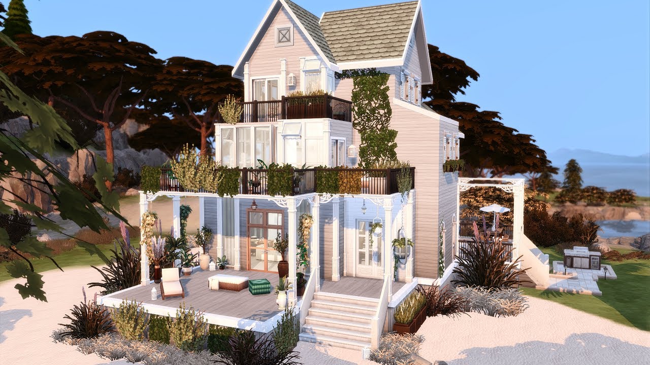Blissful Beach Retreat 🌊🌷- The Sims 4 Stop Motion Build - Cozy Beach Home