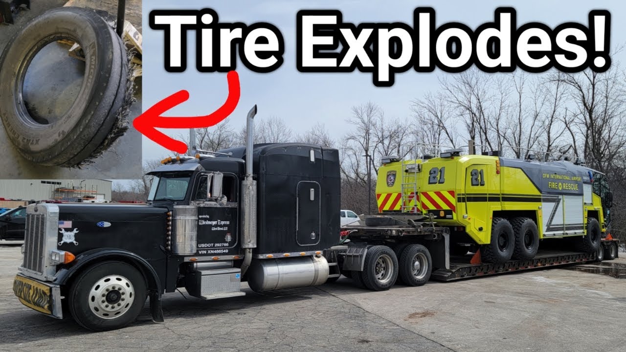 Tire Grenades Under Overweight Oversized Load!   Deliver Anyway.