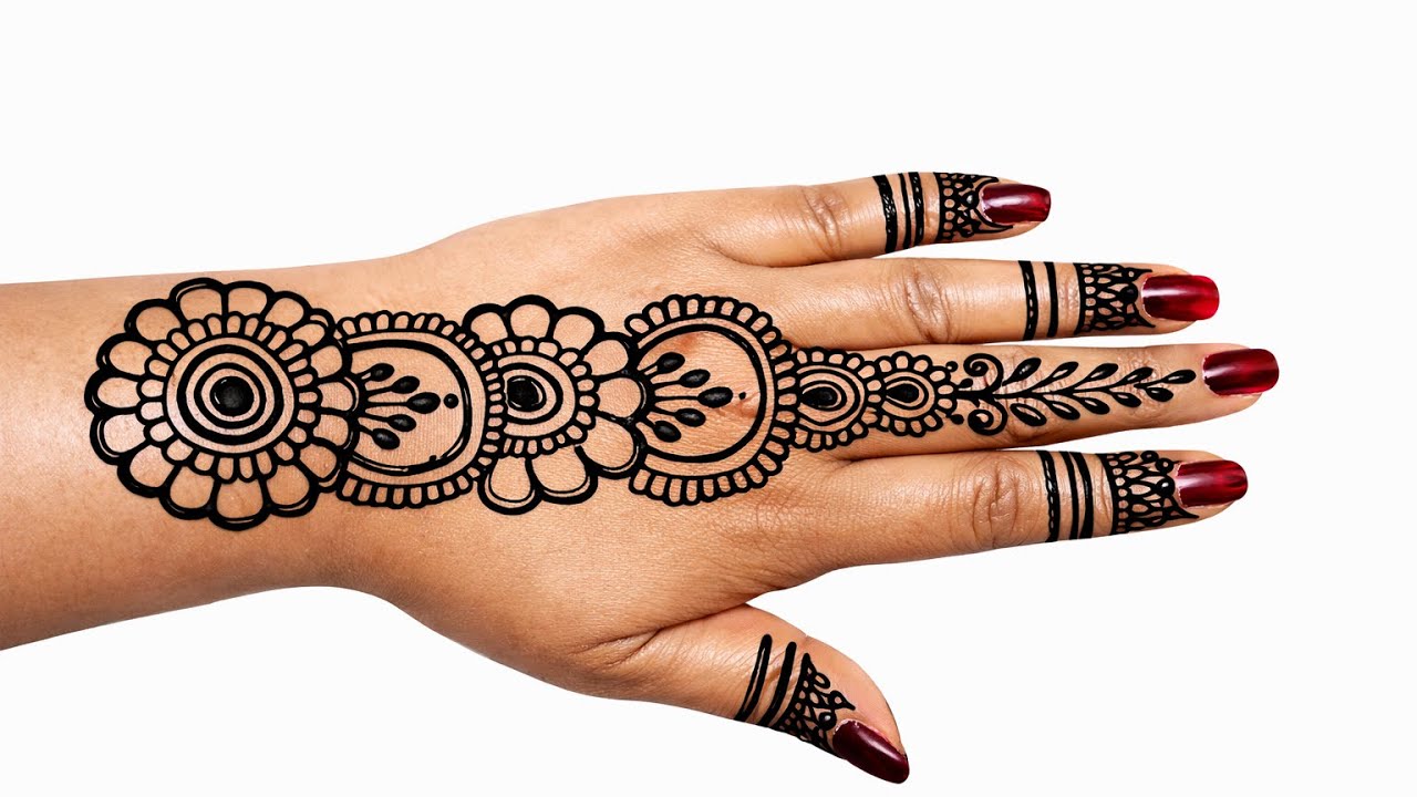 Easy and beautiful mehndi design🌺 | Mehndi design| simple Back hand mehndi |Arabic mehndi design 