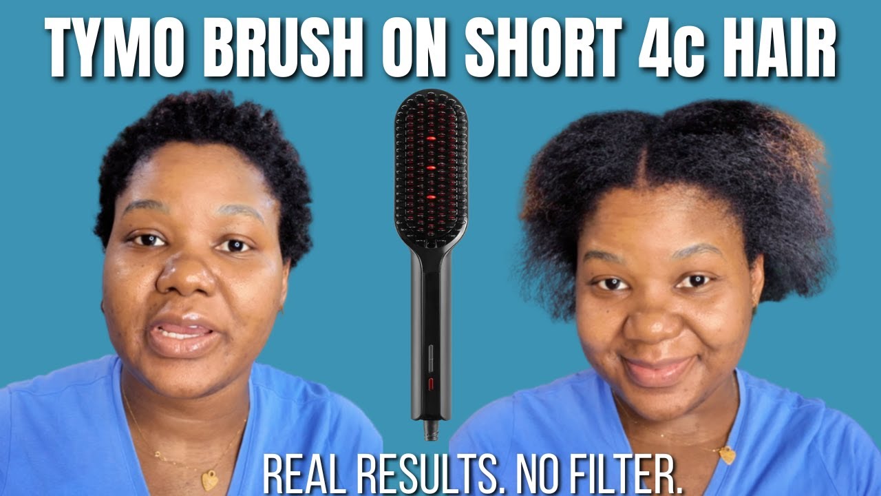 I Tried Straightening My Short 4C Hair with the TYMO Brush | Natural Hair Transformation