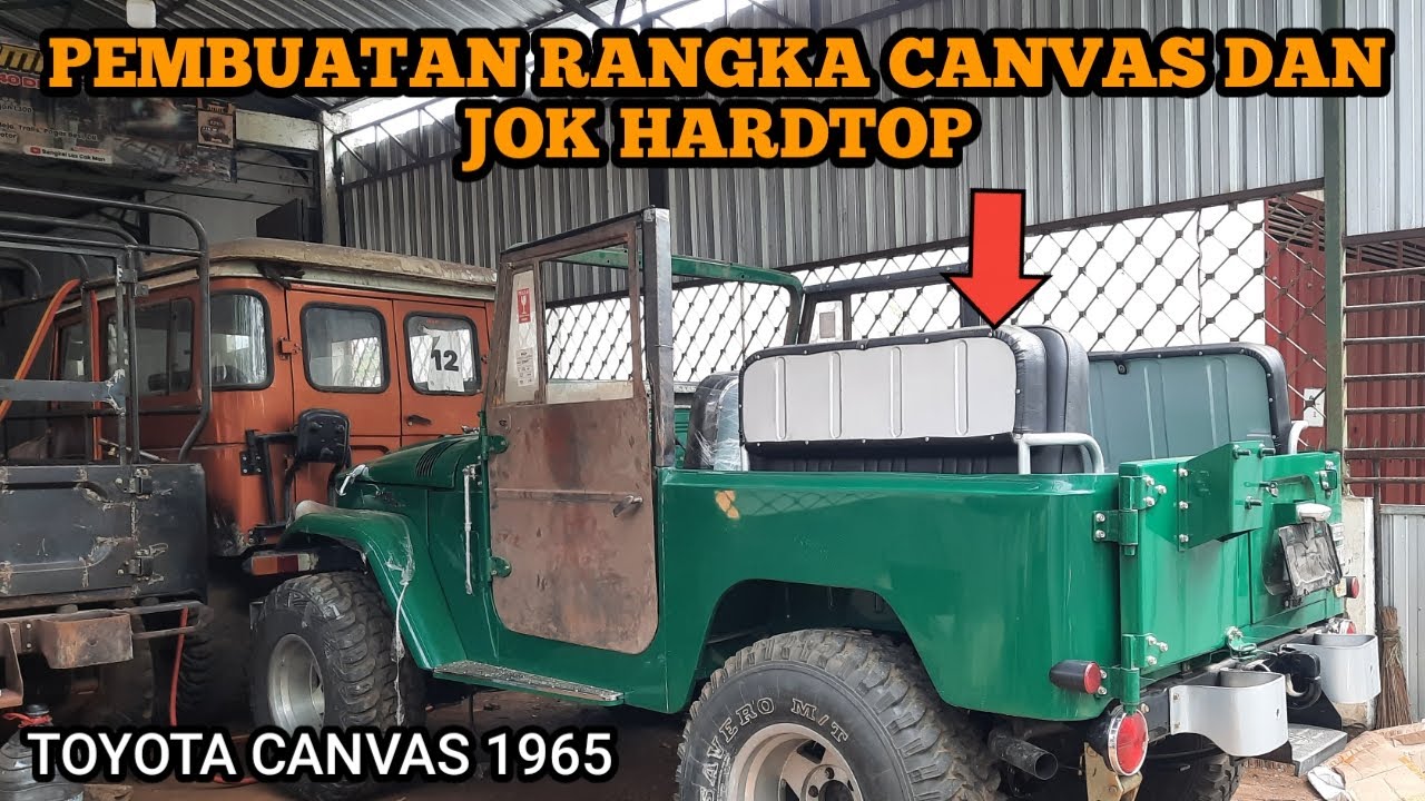Pembuatan rangka canvas dan jok hardtop