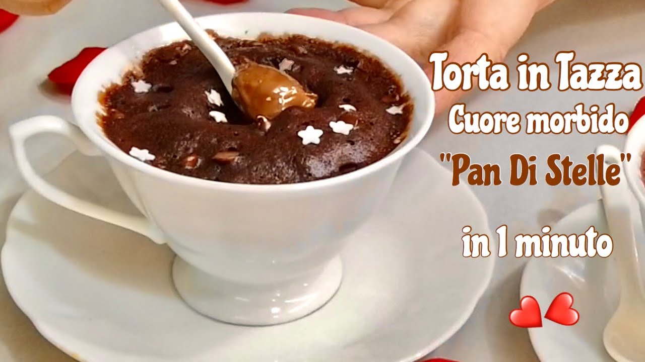 TORTA IN TAZZA PAN DI STELLE 1 MINUTO AL MICROONDE cuore morbido 🆘 MICROWAVE MUG CAKE