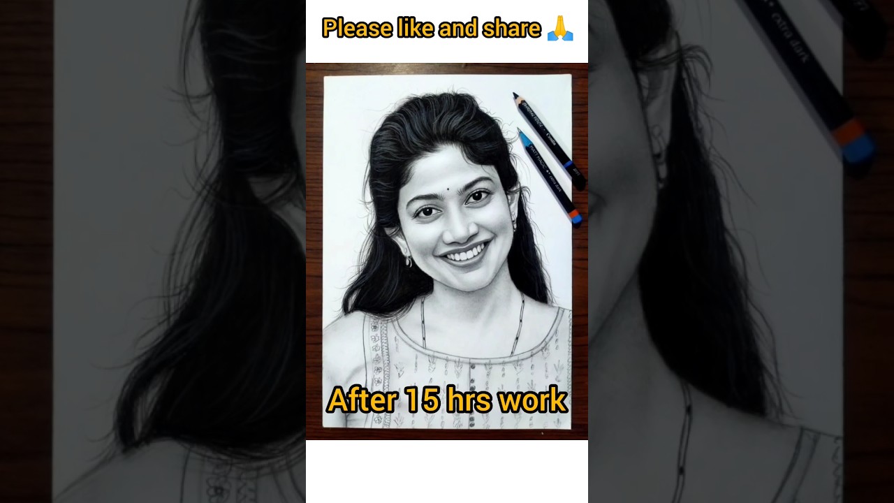 Sai pallavi portrait sketch #amran #art #tranding #shorts #song