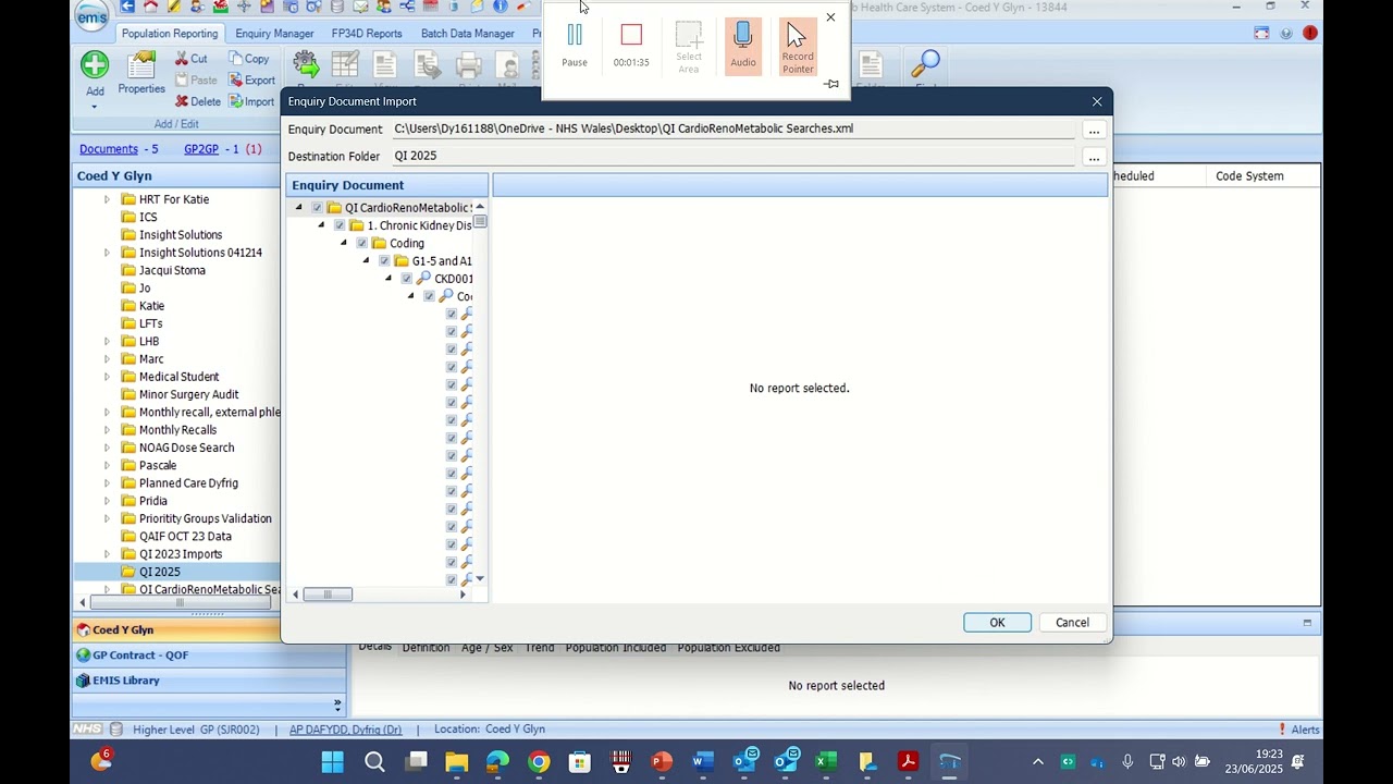 EMIS/CHP QI 2025 Part 6. How to import the searches