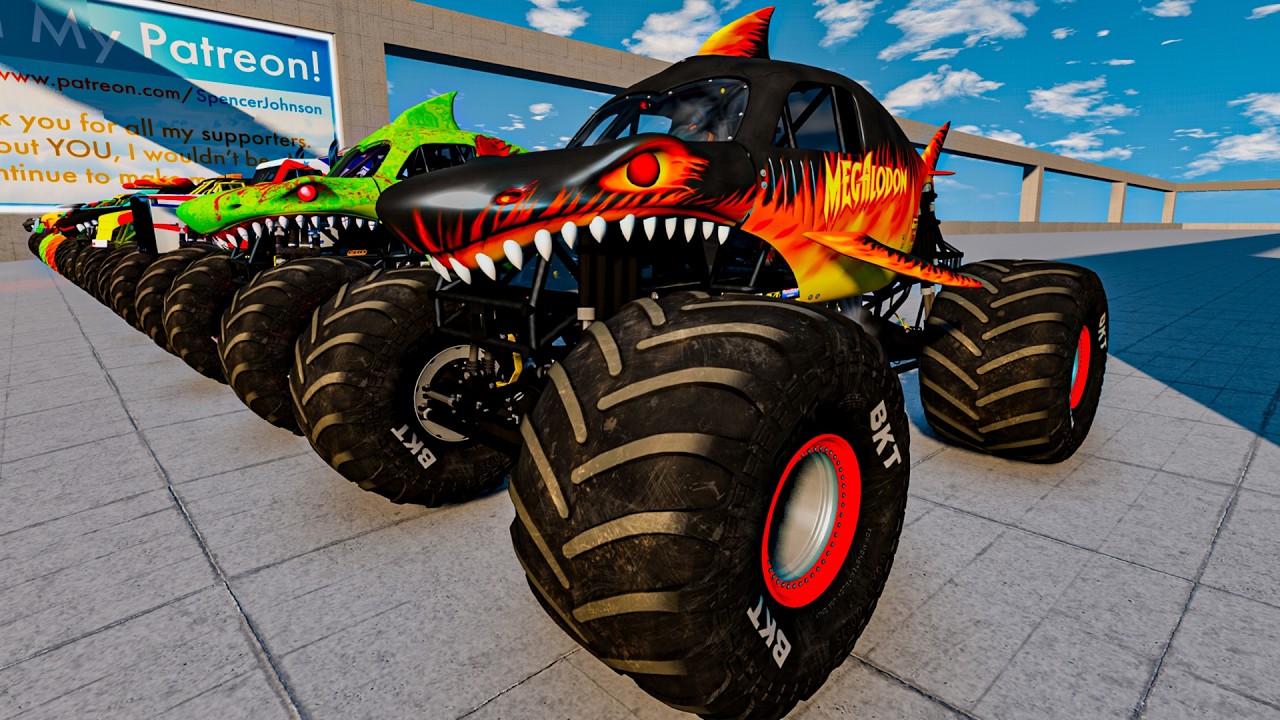 Epic High Speed monster trucks jumps stunt & crashes #33 | BeamNG Drive