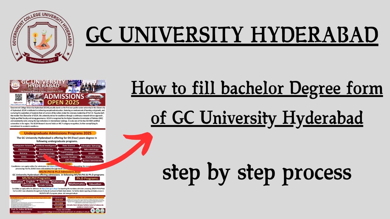 How to fill GC University Hyderabad form 2025 || Government Collage University Hyderabad (GCUH)