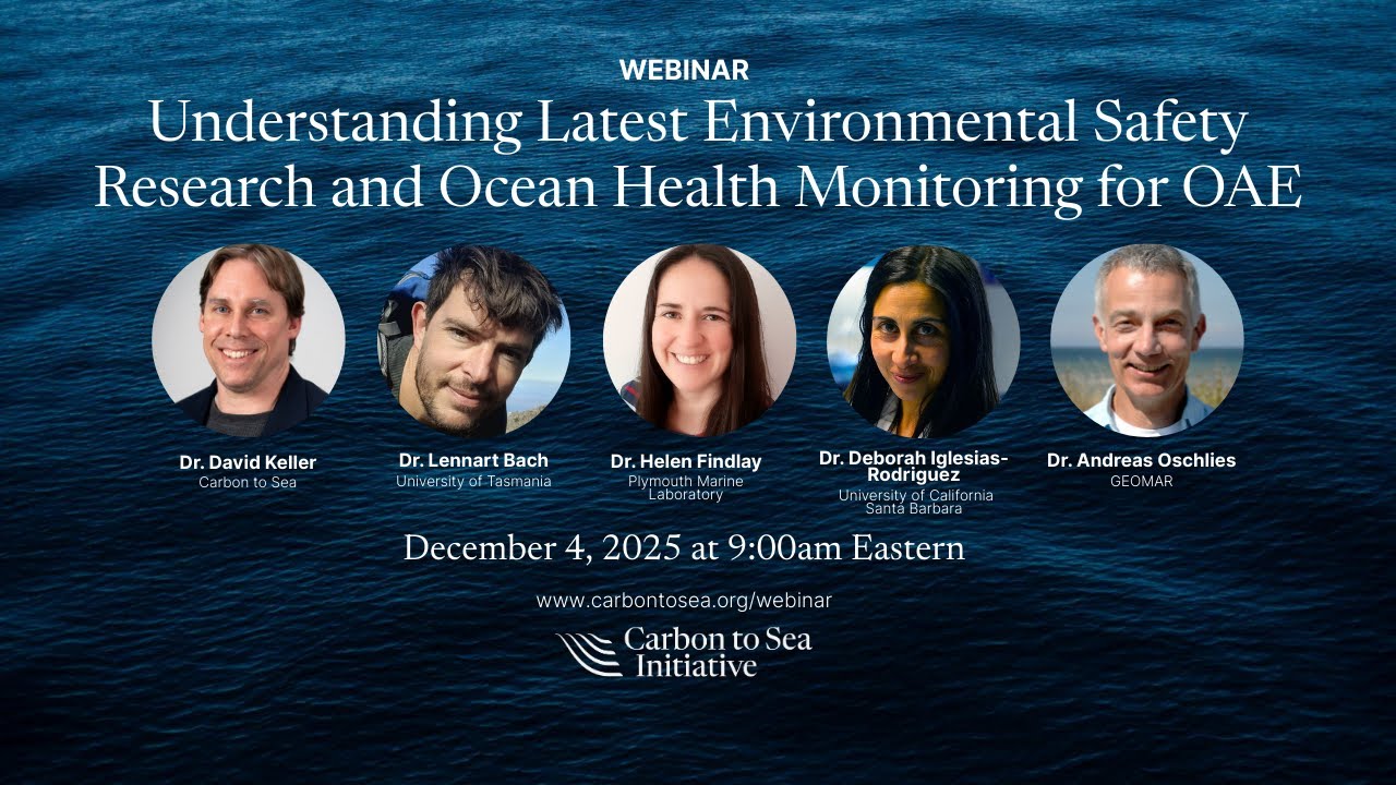 Webinar: Understanding Latest Environmental Safety Research for OAE