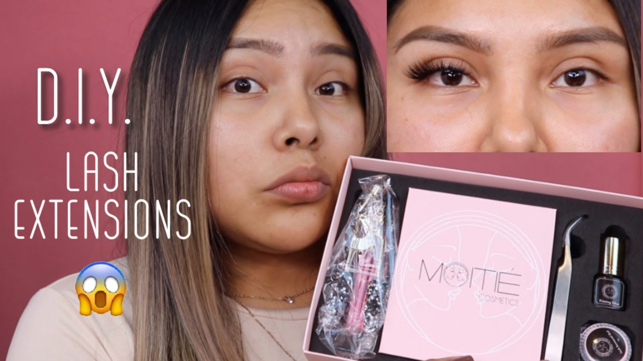 DIY LASH EXTENSIONS KIT || MOITIE COSMETICS TRY ON || *HONEST REVIEW*