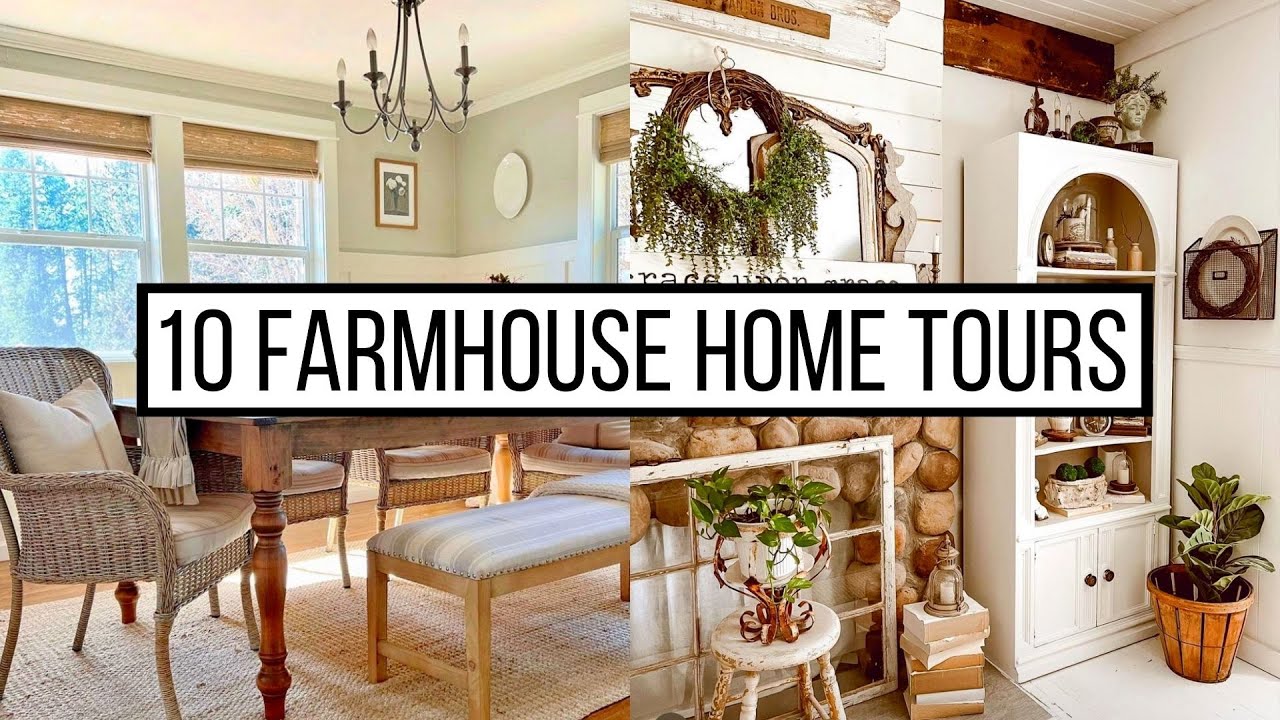 10 Antique Farmhouse Style Home Tours (Music Only)
