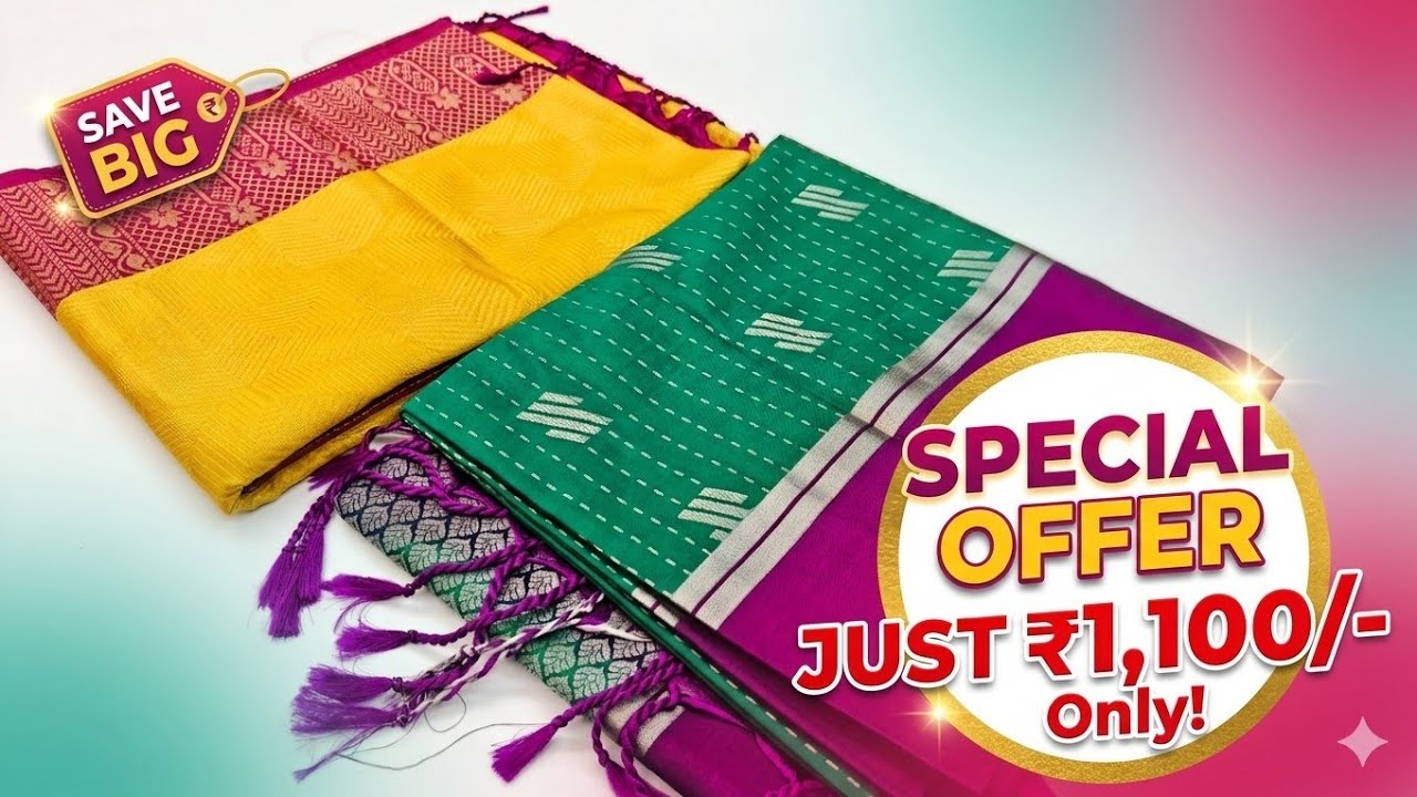 🔴Live Sale 🥳 75D Elampillai Pure Semi Silk Saree for Half Price 💎 Sri Deiva Mahal Tex Elampillai