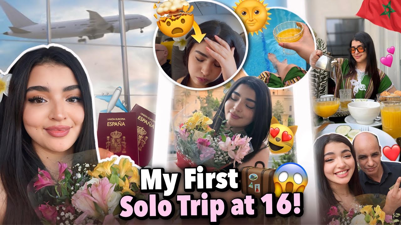 My first solo trip at 16 + A day in Marrakech✈️أسافر لوحدي في الطايرة + يوم في مراكشاول مرة😱🇲🇦