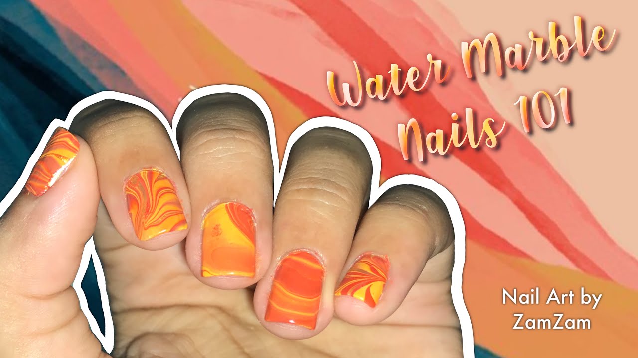 Water Marble Nails (successful) | Nail Art by ZamZam