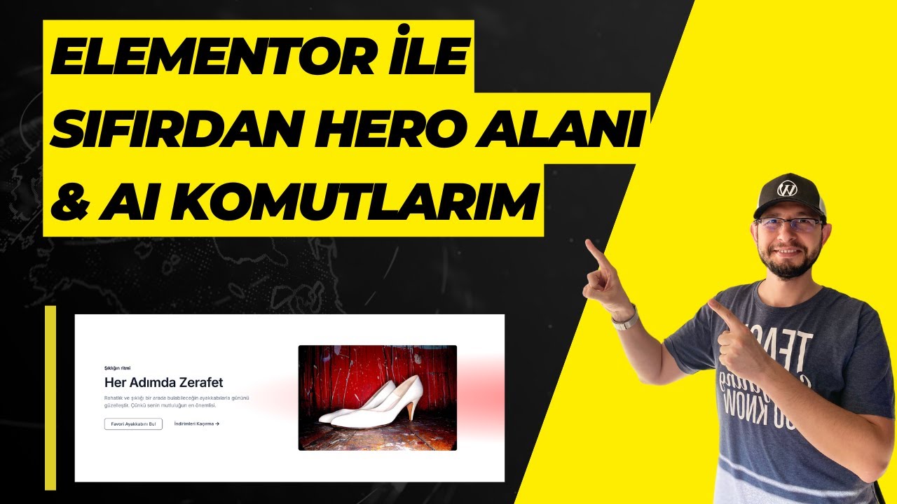 Elementor İle Profesyonel Hero Bölümü Hazırladık | AI Promptlar İle
