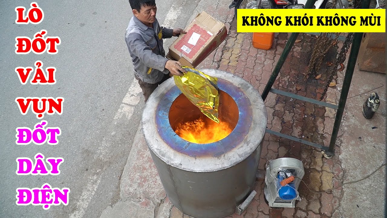 Lò Đốt Vải Vụn Đốt Dây Điện Thải Sinh Hoạt Không Khói Không Mùi