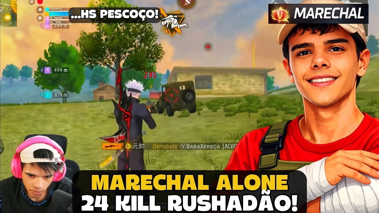 MARECHAL FEZ 24 KILL NO RUSHADÃO COM A SENSIBILIDADE PERFEITA! FREE FIRE - MARECHAL HIGHLIGHTS