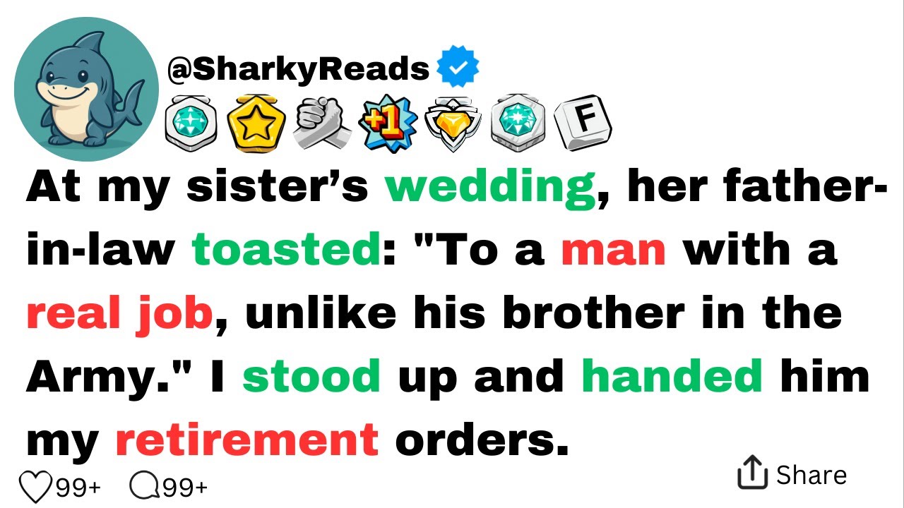 At my sister’s wedding, her father-in-law toasted: 