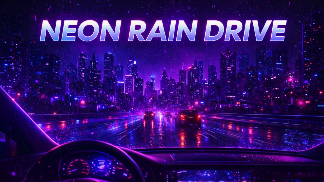 NEON RAIN DRIVE | Cyberpunk Rainy Night Drive | Synthwave Music