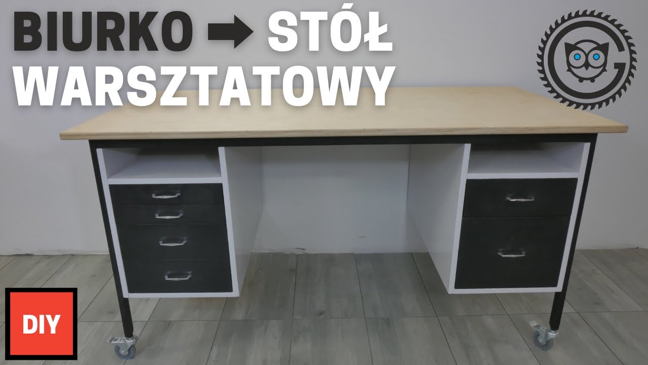 Renowacja stołu warsztatowego | Metamorfoza starego biurka