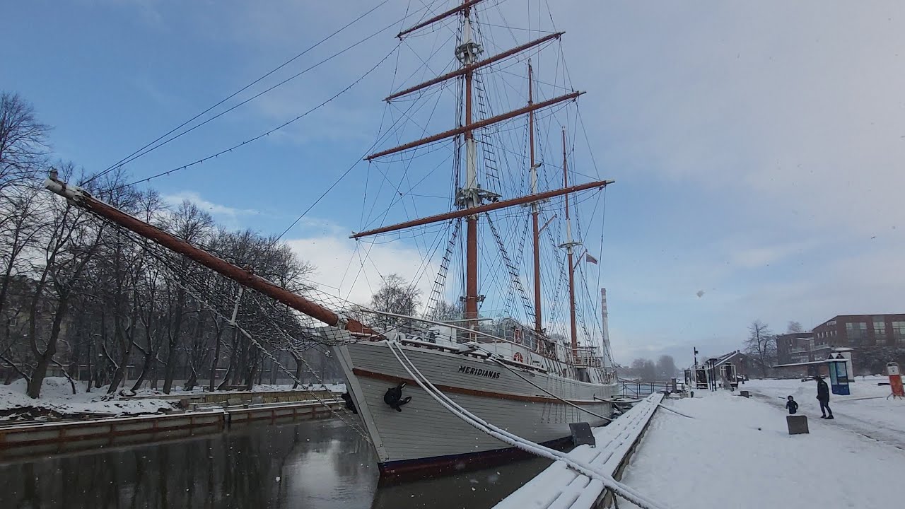 Парусник Меридиан 1948 года ,город Клайпеда  ! #gopro #Klaipeda #oldklaipeda #Meridianas