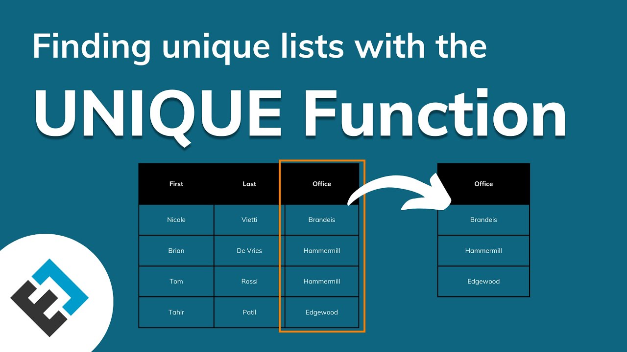 Using the UNIQUE Function to Generate Dynamic Lists | Everyday Office