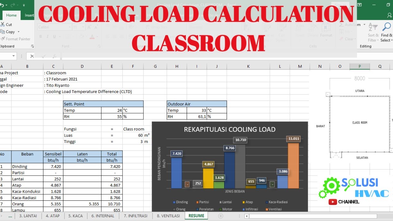 Cooling Load Calculation - CLASSROOM