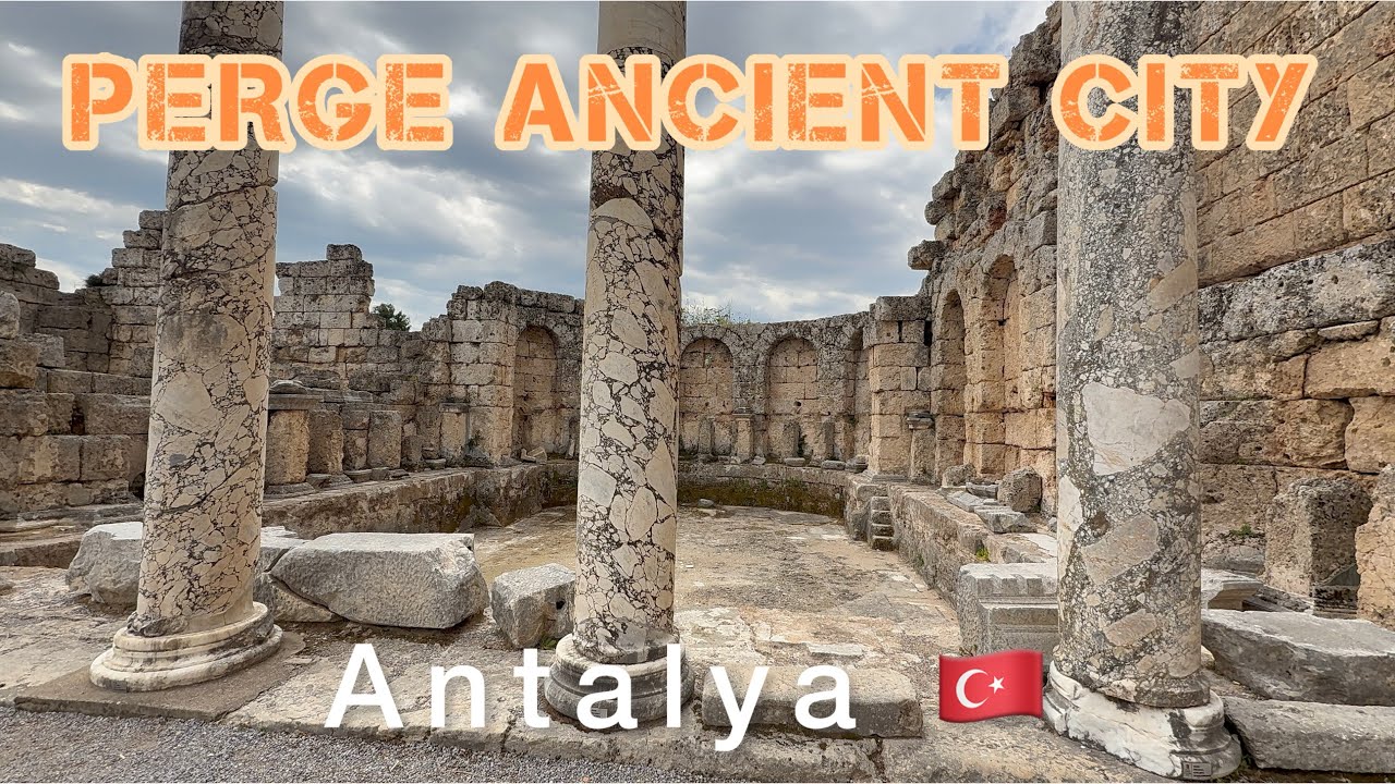 Perge Ancient City Walking Tour | Antalya Turkey | 4K No Talking Walk
