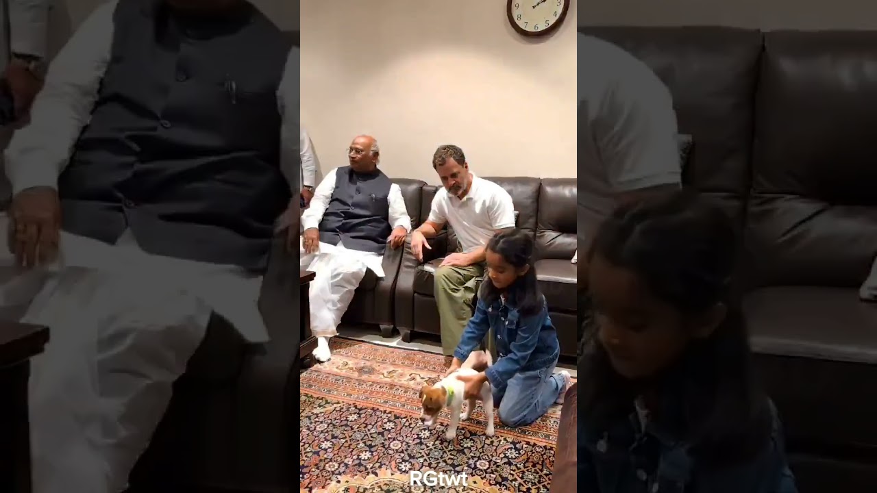 Rahul Gandhi Gifts Mallikarjun Kharge a Dog | Heartwarming Moment ❤️