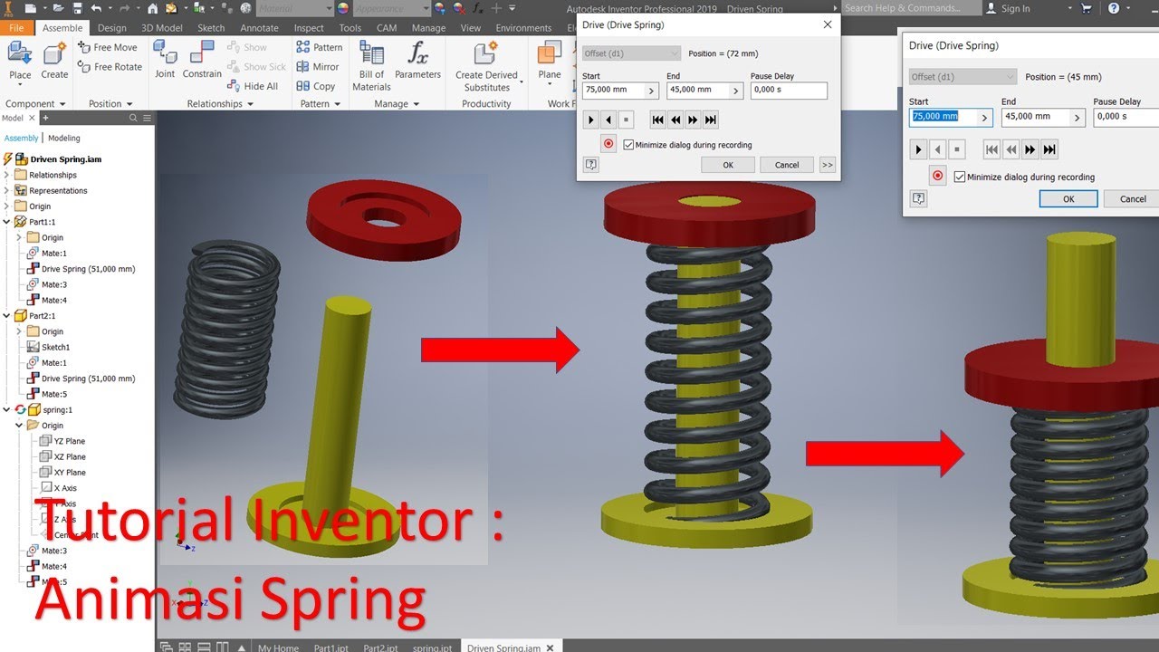 Tutorial Autodesk Inventor : Membuat Animasi Spring Sederhana