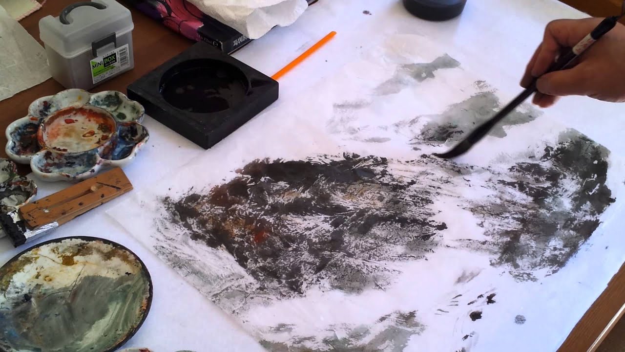 How to Create Textures on Mulberry Paper in Landscape Painting with Plexiglass