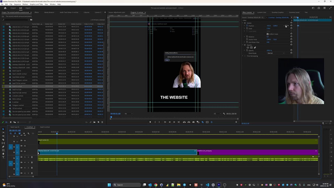 Resizing video for Shorts in Premiere Pro + live work session