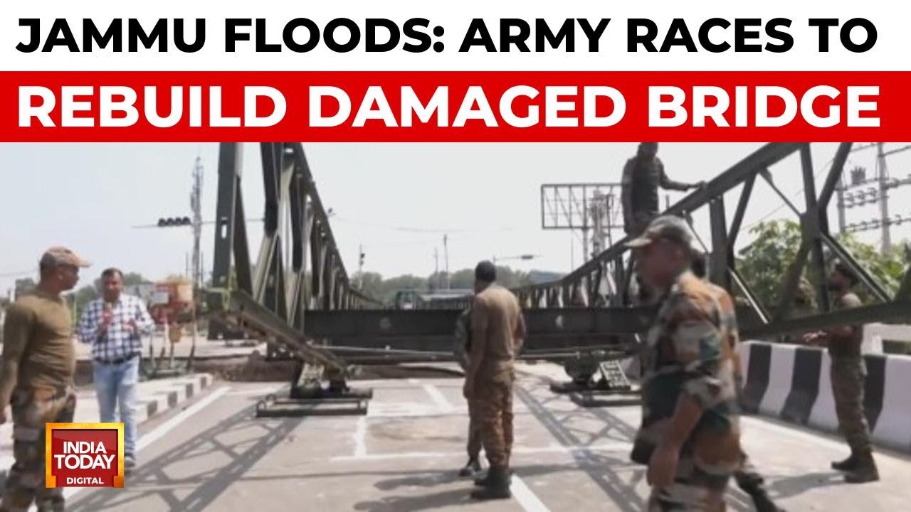 Jammu Floods: Army Builds Bailey Bridge After Key Tawi River Bridge Collapses