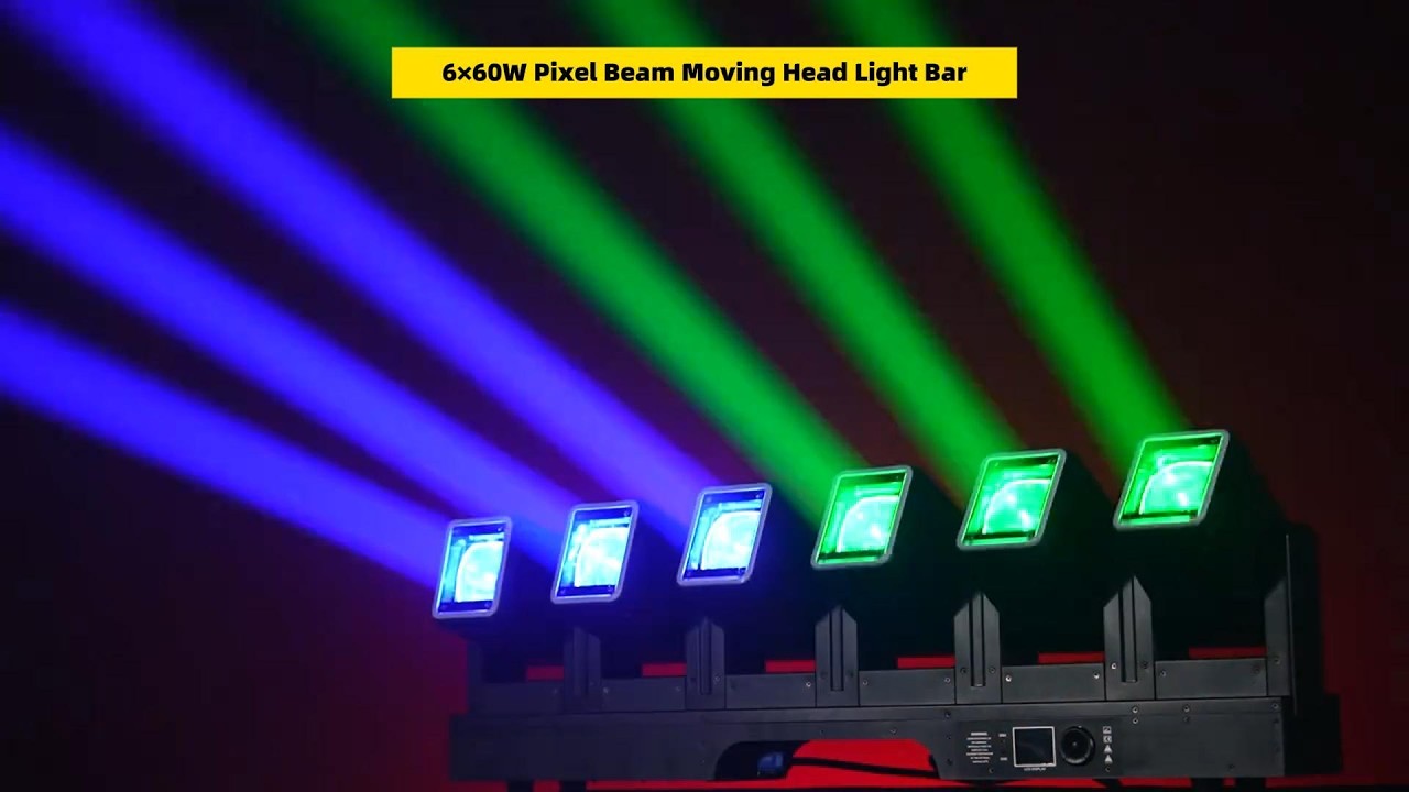6×60W Pixel Beam Moving Head Light Bar – Movement & Beam Effect Demo